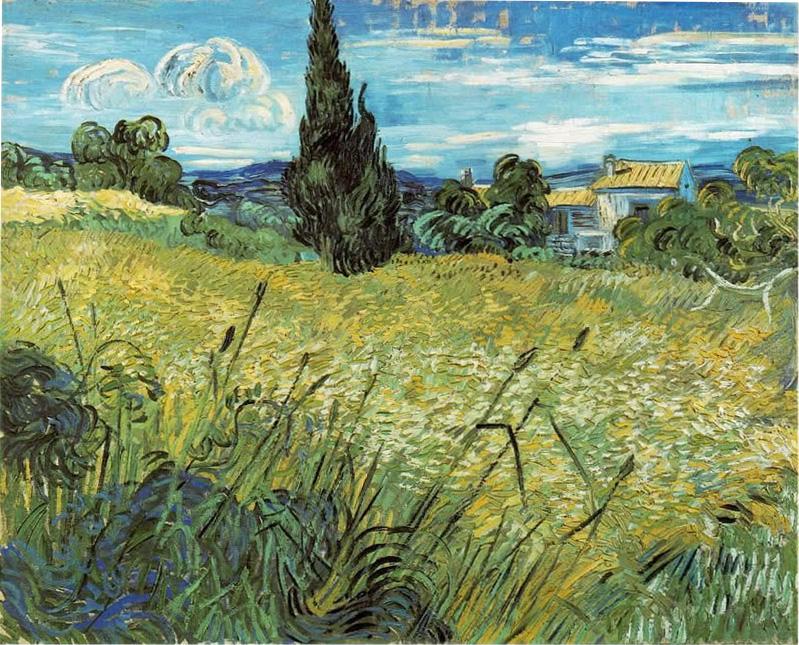 Vincent van Gogh Green Wheat Field with Cypress